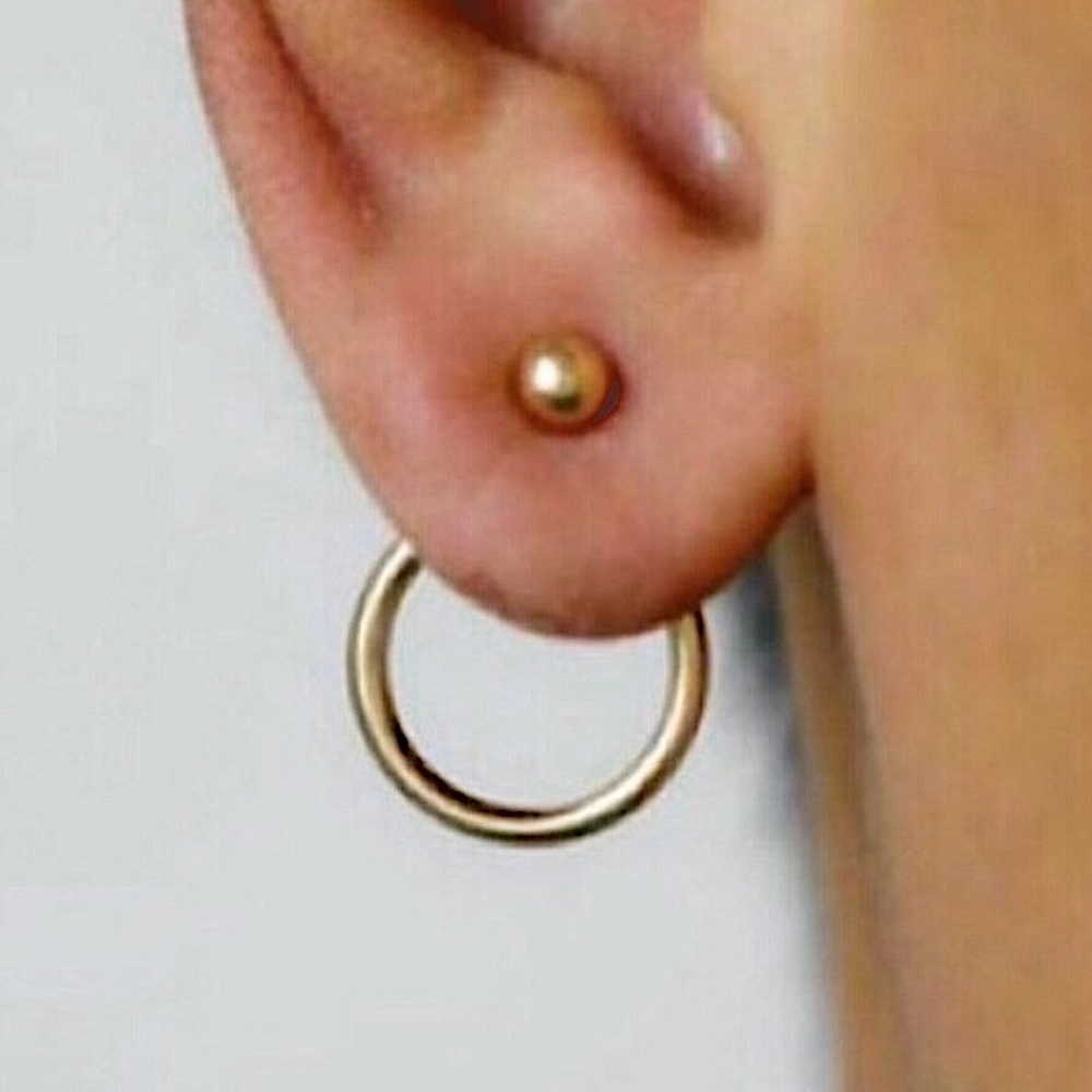 ⚜️𝟯𝟬%𝗢𝗙𝗙 𝗯𝘂𝗻𝗱𝗹𝗲𝘀 𝟯+⚜️ NEW Gold Round Jacket Earrings